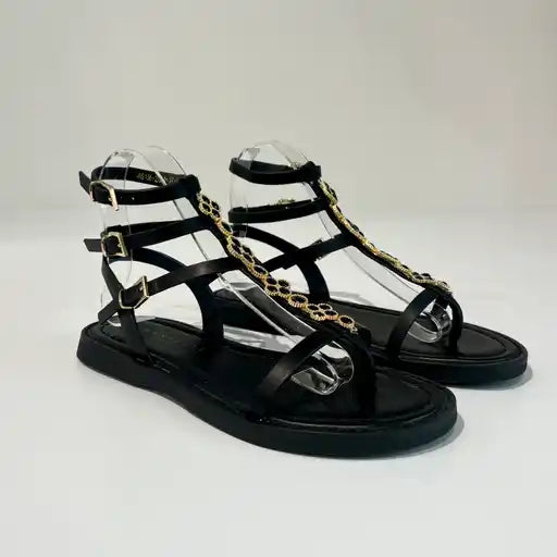 S6-204-17 SORAYA Sandalo Strass Black
