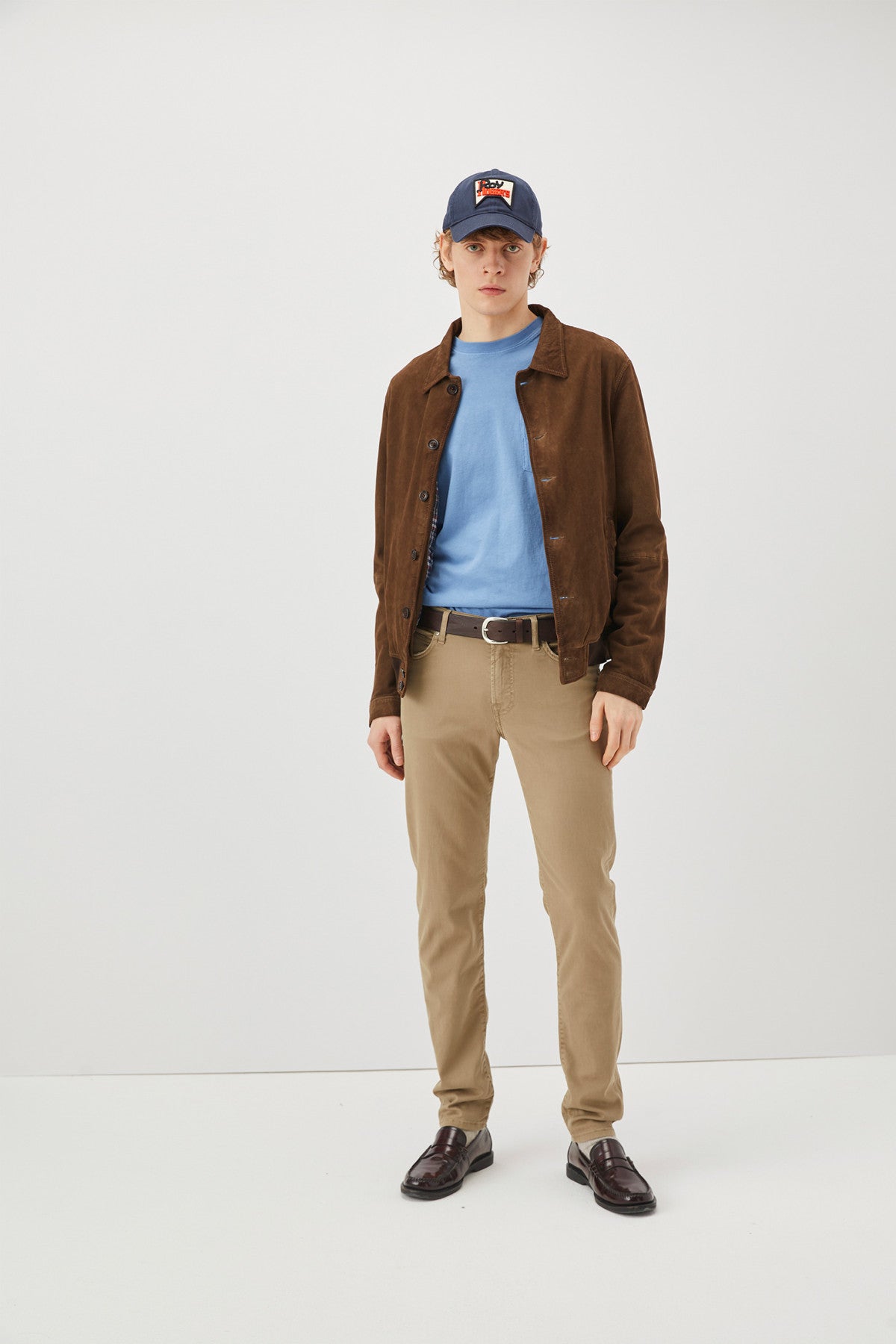 US3-517 Pantalone 5Tasche Plein Drill Crow Beige Man