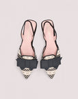 S4-51125 Yvette Slingback Intreccio Nero Perla