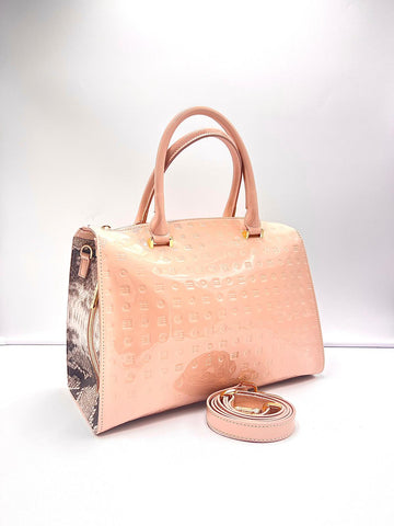 S3-1382 CLIZIA Borsa Large Patent Cipria Pitone