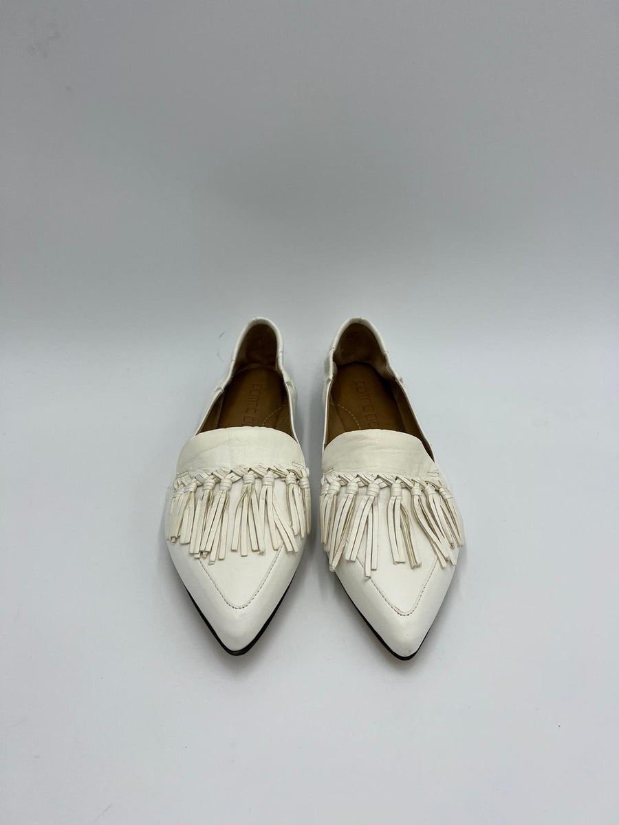 S1-1046 Mocassino Grace Frangia White