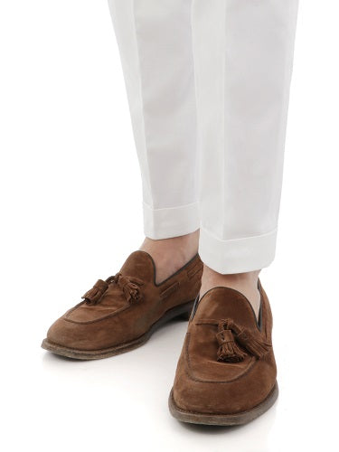 Cv100Bx Pantalone Barber Bianco