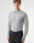 US2-094 Camicia Oxford Jaquard Azzurro Man