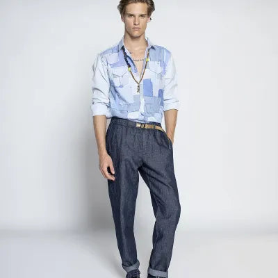 S3-SU66 325 Pantalone Greg Denim Scuro Man