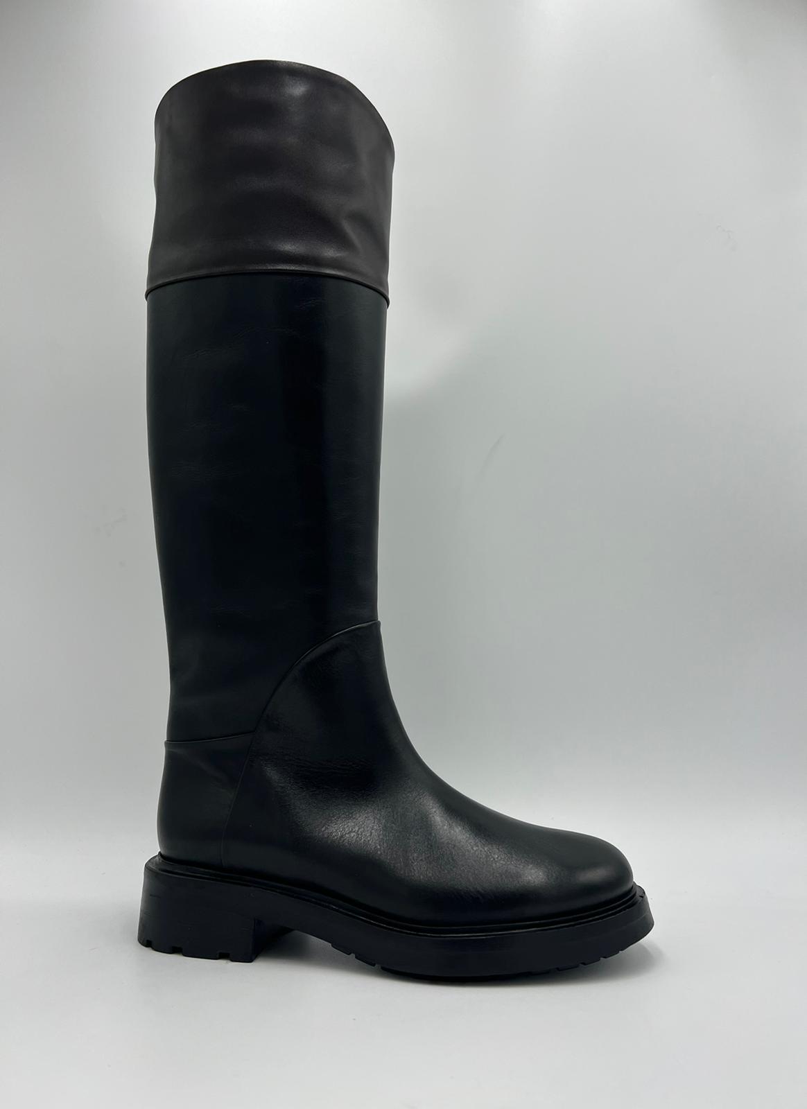 W2-5004 Stivale Cavallerizzo Nero/Moro