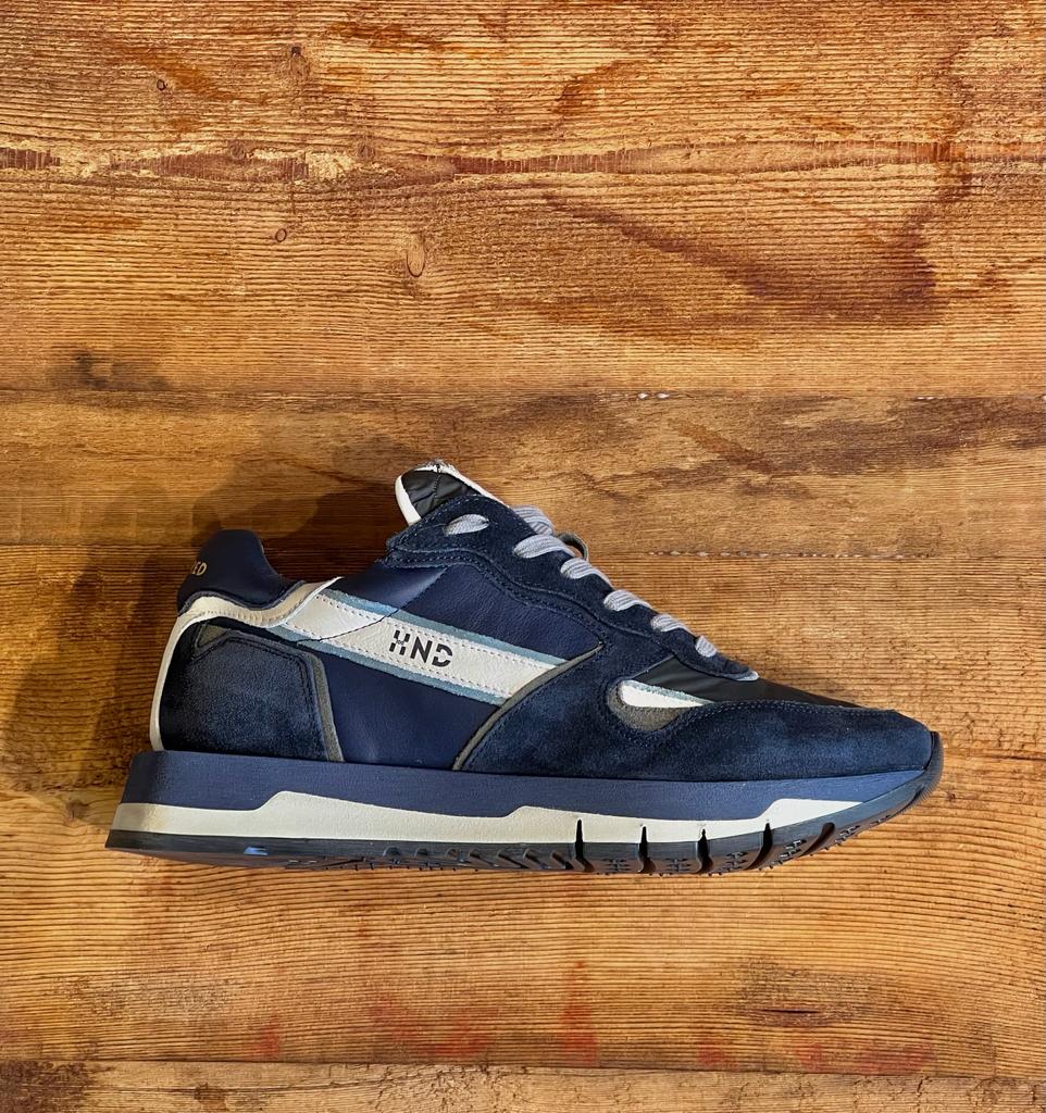 HND24 03 Leather Sneakers Blue 3042 Man