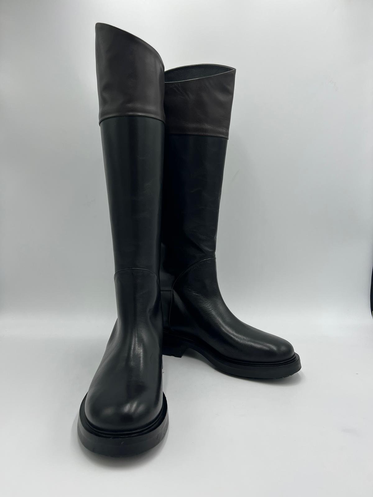 W2-5004 Stivale Cavallerizzo Nero/Moro