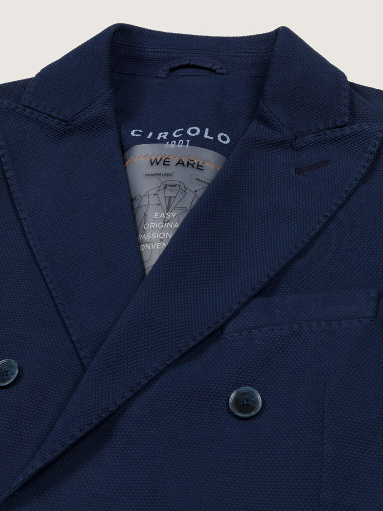 SU3-3848 Giacca Doppiopetto Oxford Indaco Man