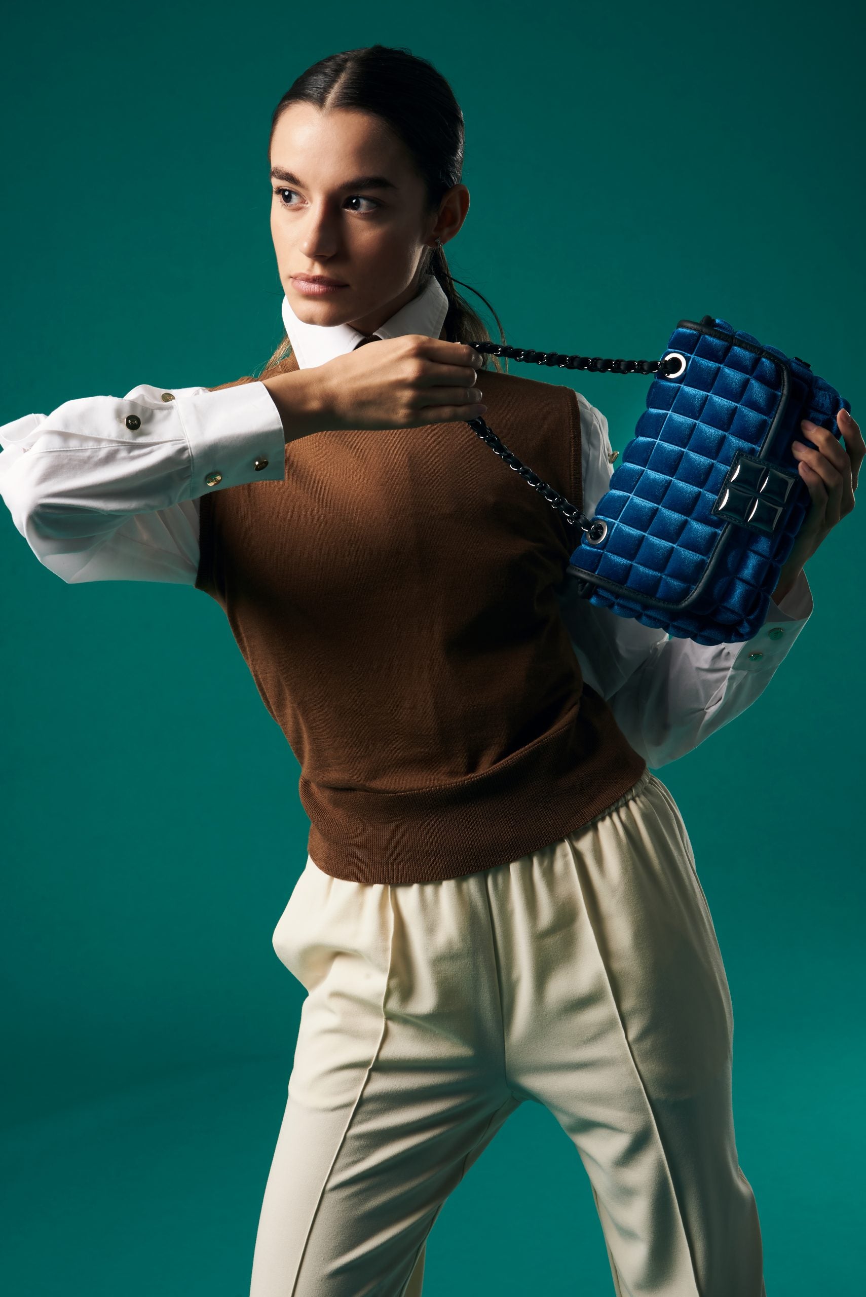 Borsina PARIGI Small Velluto Sequoia