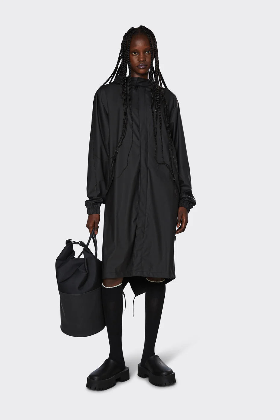 DW2-18140 Impermeabile Parka Fishtail Black Woman