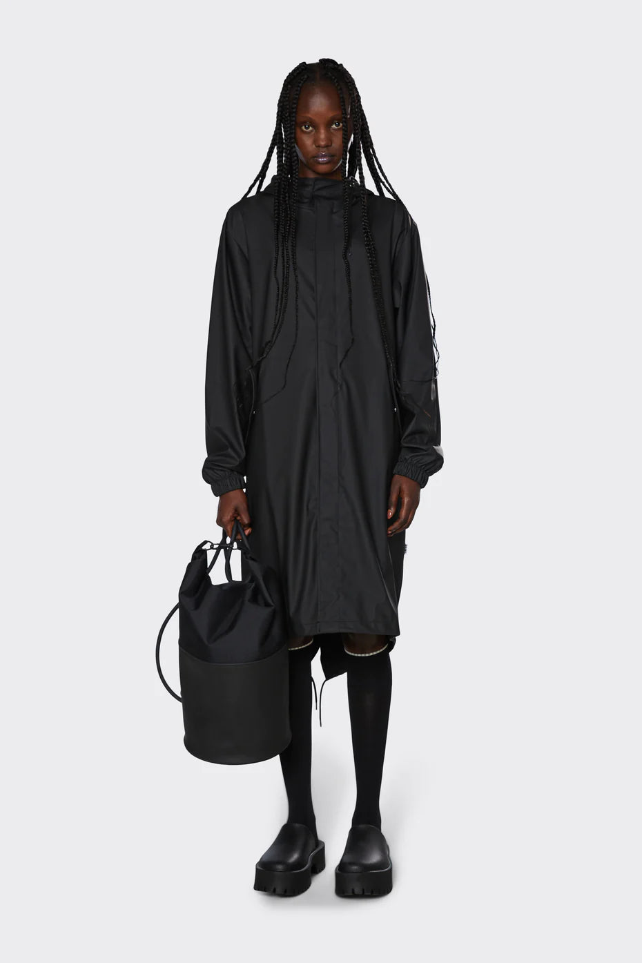 DW2-18140 Impermeabile Parka Fishtail Black Woman