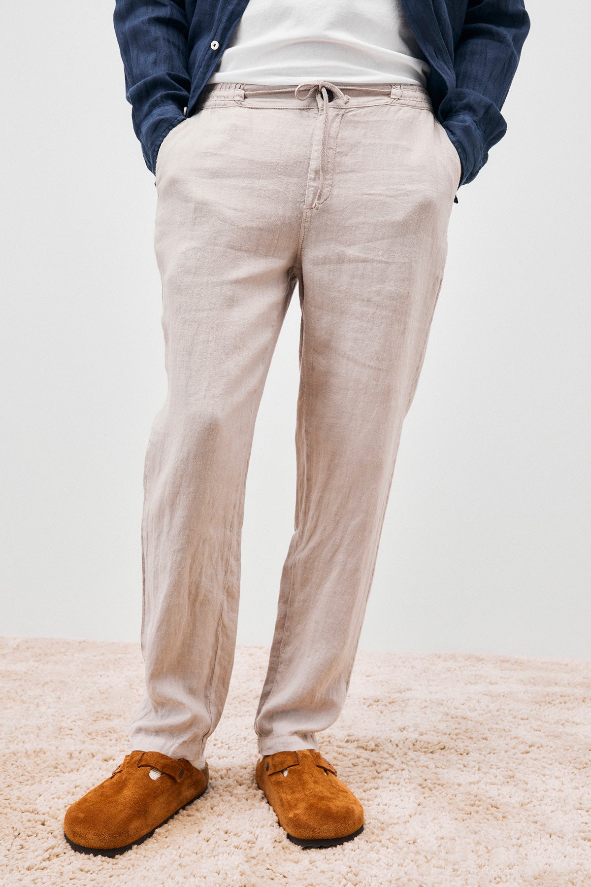 US3-Pantalone Chino Portofino Lino Hazelnut Man
