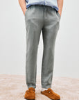 US3-Pantalone Chino Portofino Lino Olive Man