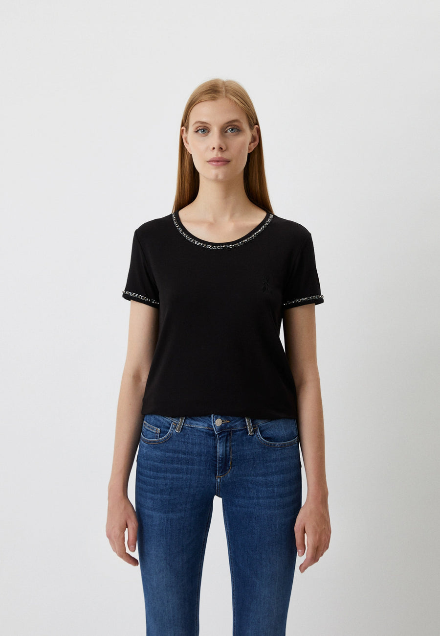 W2-8M1437 Maglia Con Decoro Nera