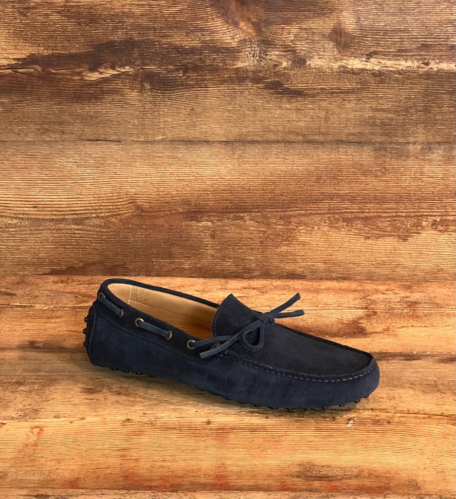 PVU2 Mocassino Car-Shoes Suede Navy Man