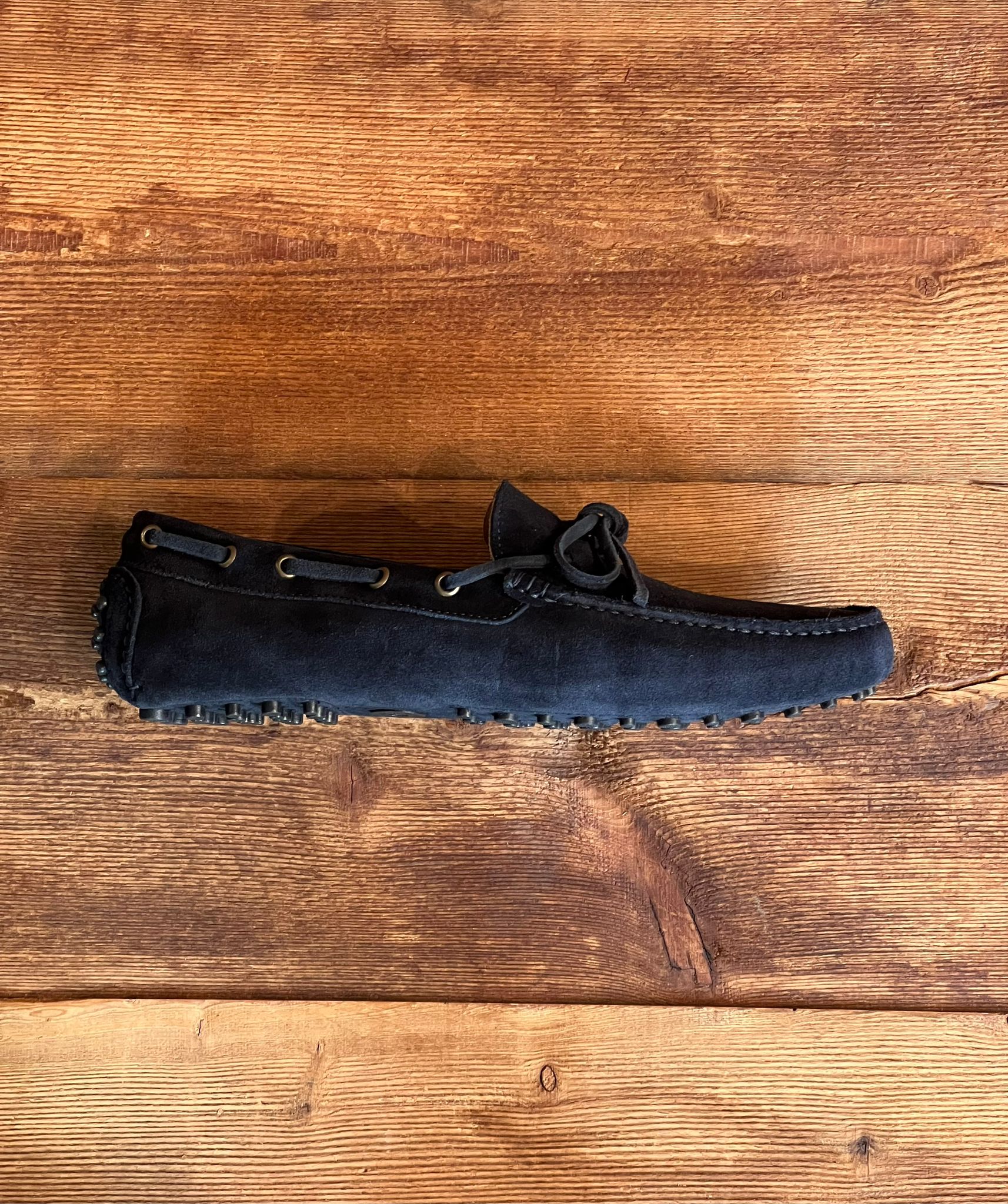 PVU2 Mocassino Car-Shoes Suede Navy Man